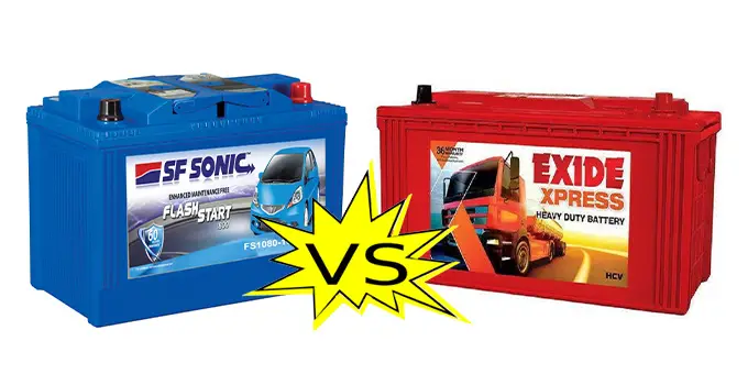 SF Sonic vs Exide Battery