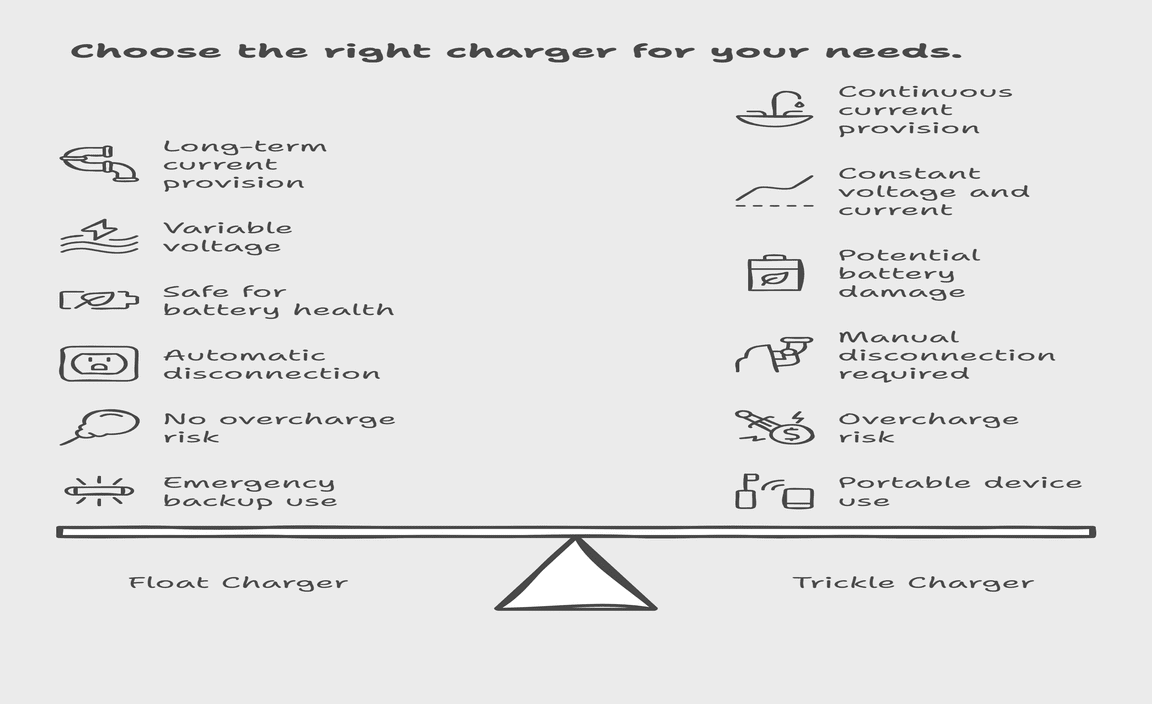 Difference Between Float Charger and Trickle Charger