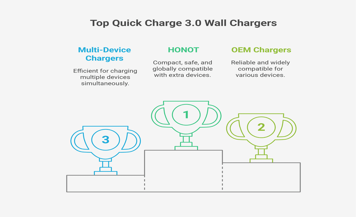 HONOT [3-Pack] Quick Charge 3.0 Wall Charger,18W QC 3.0 USB Wall Charger Adapter