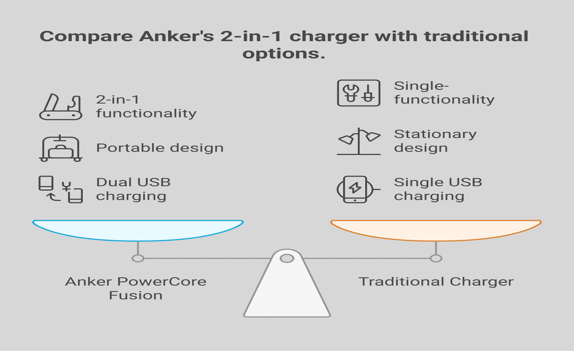 Anker PowerCore Fusion 5000, Portable Charger 5000mAh 2-in-1 with Dual USB Wall Charger