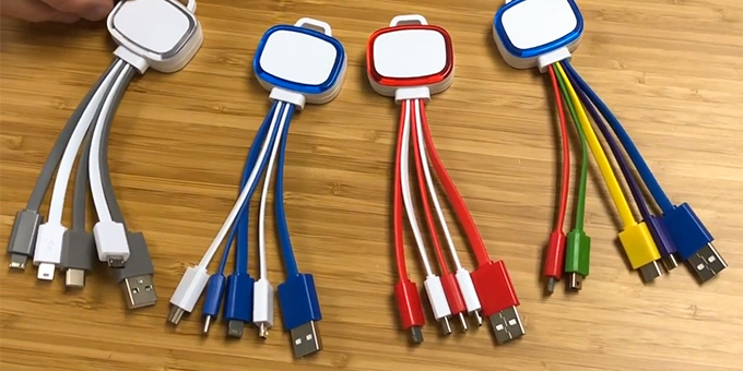 Multi Quick USB Charging Cable,Mid Century Modern Teal Aat 2 in1 Fast Charger Cord Connector High Speed Durable Charging Cord Compatible with iPhone/Tablets/Samsung Galaxy/iPad and More 