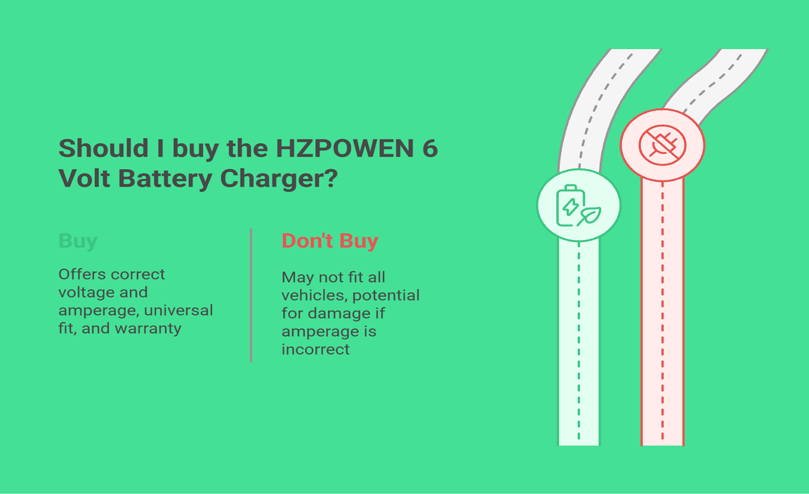 HZPOWEN 6 Volt Battery Charger for Kids Powered Ride On Car