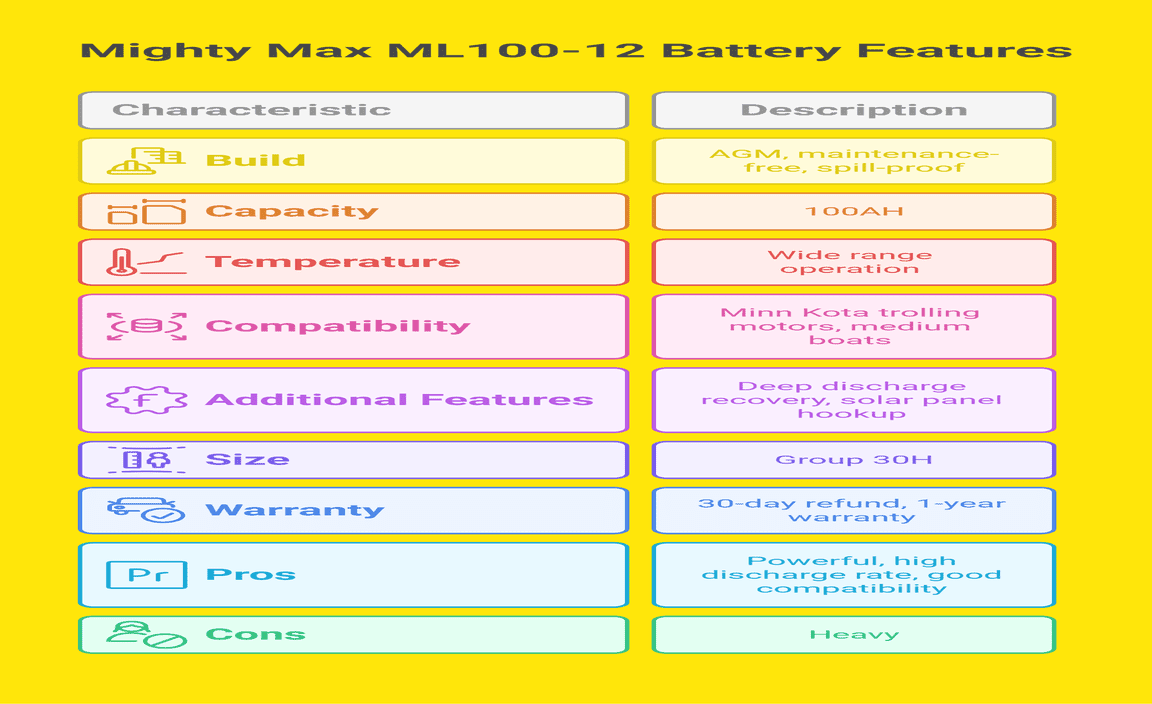 Mighty Max ML100- 12V 100Ah Replacement Battery Compatible with Minn Kota Trolling Motor Power Center