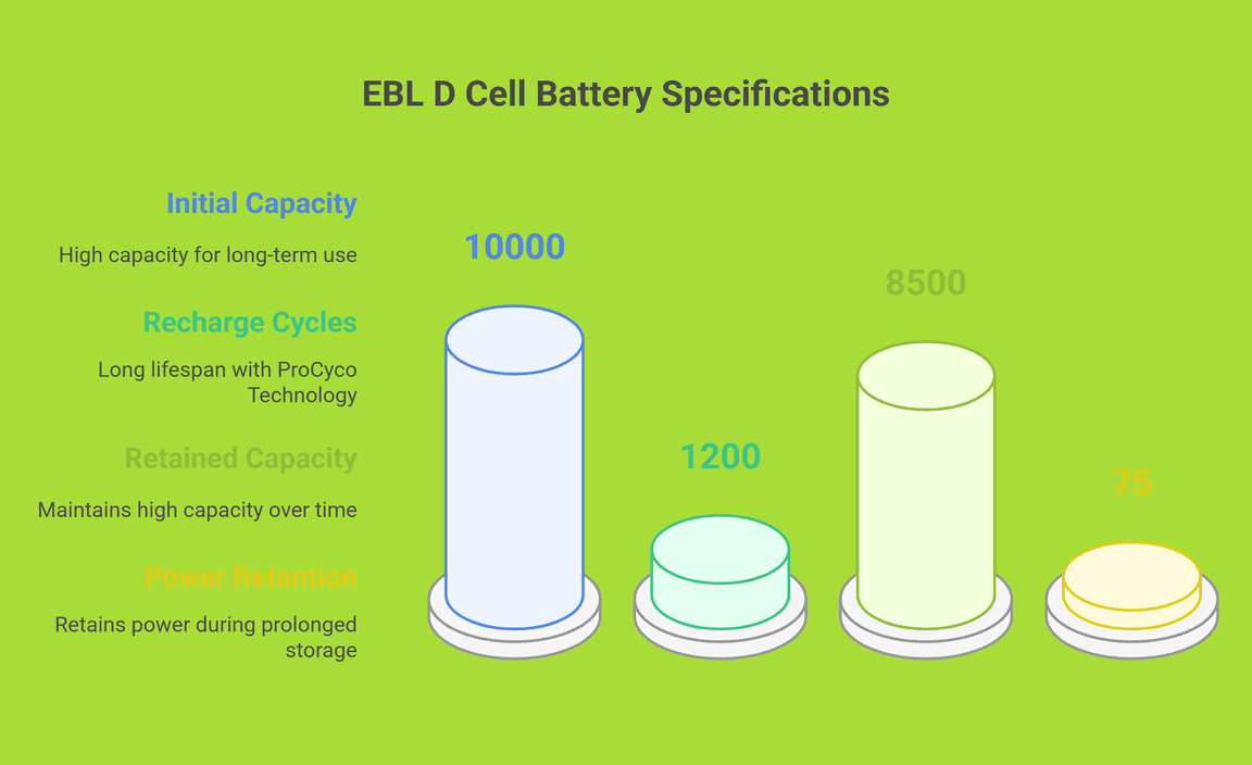 EBL 10000mAh Ni-MH D Cells Rechargeable Batteries
