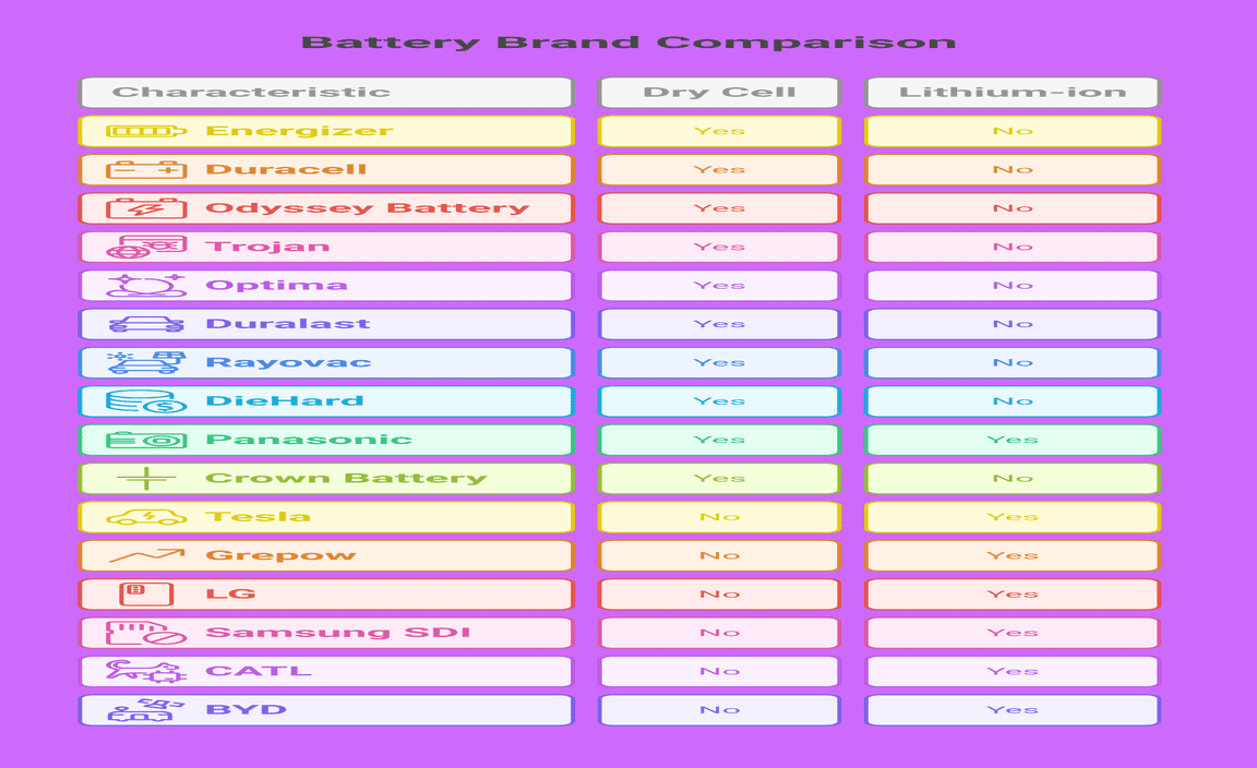 Popular Brands for Dry Cell and Lithium-ion Batteries