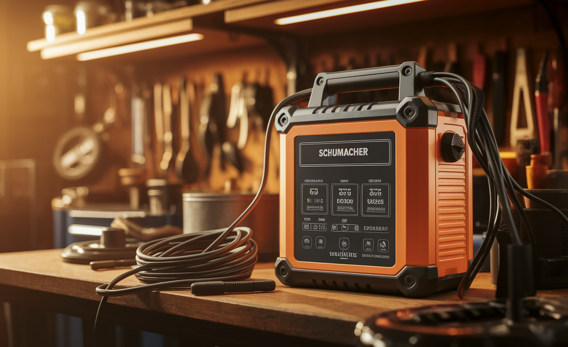 Schumacher Battery Charger with Engine Starter, Boost, and Maintainer