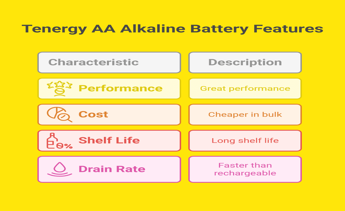 Tenergy 1.5V AA Alkaline Battery, High-Performance AA Non-Rechargeable Batteries