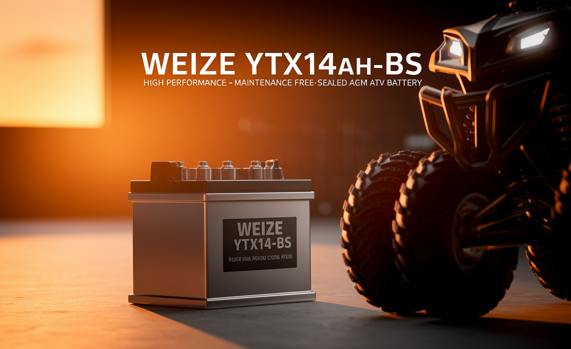 Weize YTX14AH-BS High Performance - Maintenance Free-Sealed AGM ATV Battery