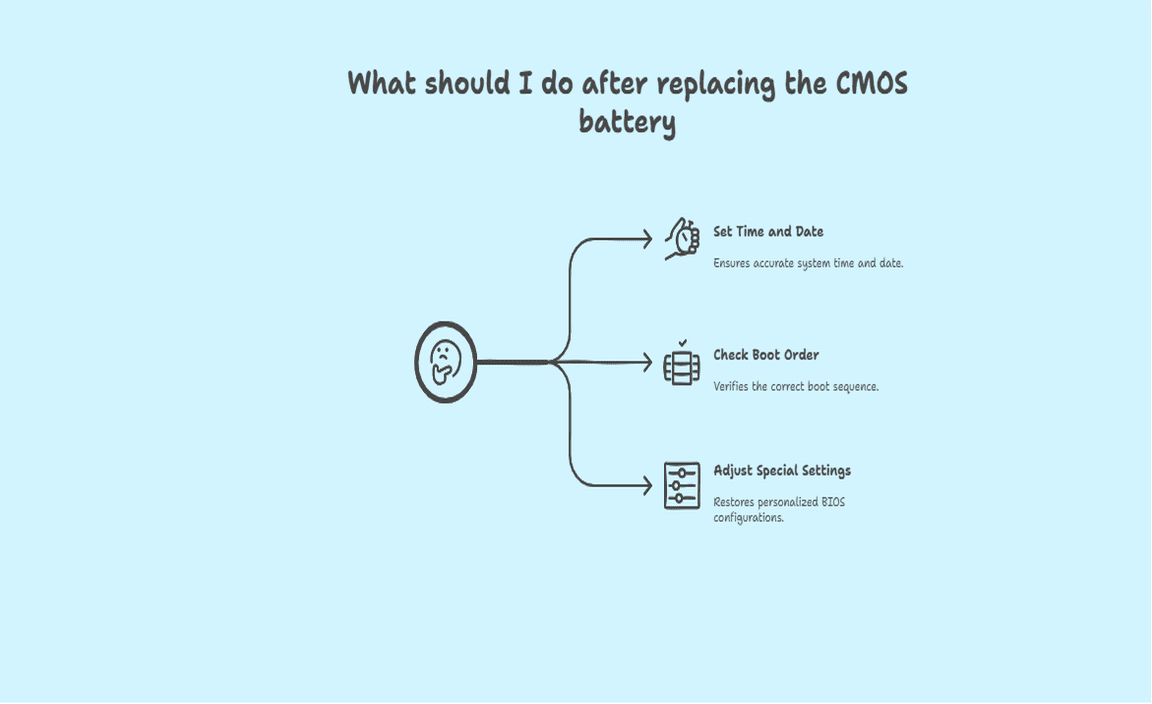 What should I do after replacing the CMOS battery