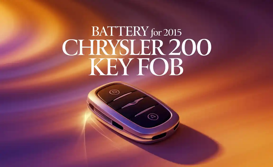 Battery For 2015 Chrysler 200 Key Fob