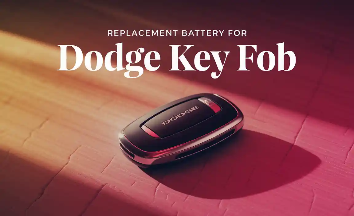 Replacement Battery For Dodge Key Fob